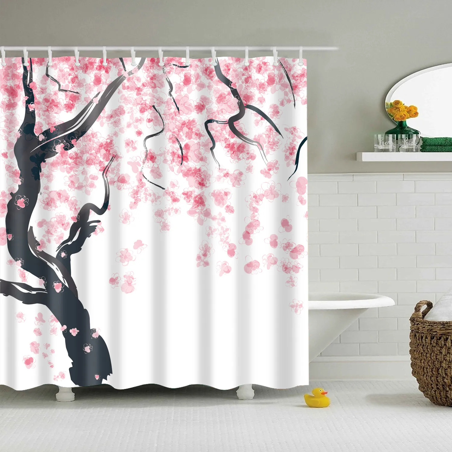 Washable Cute Sweet print Shower curtain waterproof 3D polyester fabric for bathroom curtain large 180x200cm cortinas