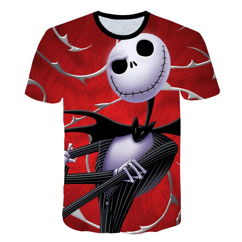 

3DT shirt Anime The Nightmare Before Christma T-shirt Men Women Short Sleeve Summer Novelty t-shirt Jack Skellington t shirt