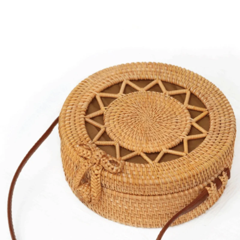 Многоцелевой женский соломенный мешок для хранения пляжные бамбуковые Наплечные сумки органайзер для косметики косметические сумки из ротанга - Цвет: 6