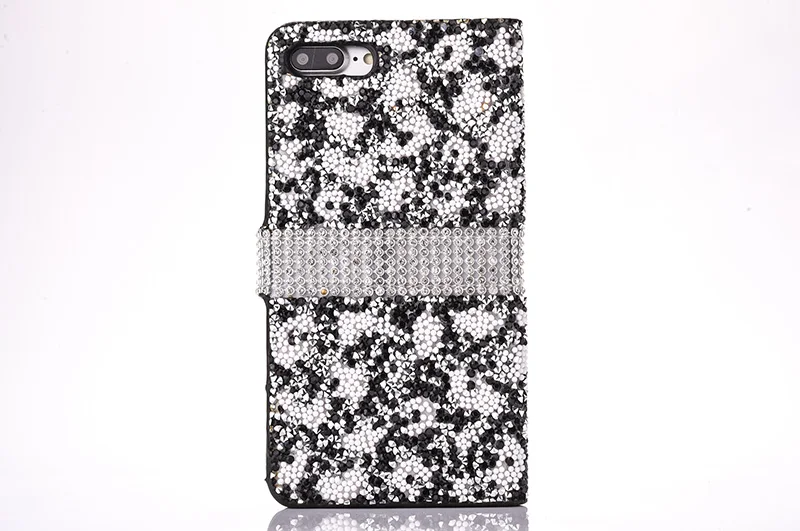 Leopard diamond rhinestone leather case iphone 6 6s 7 8 plus (12)