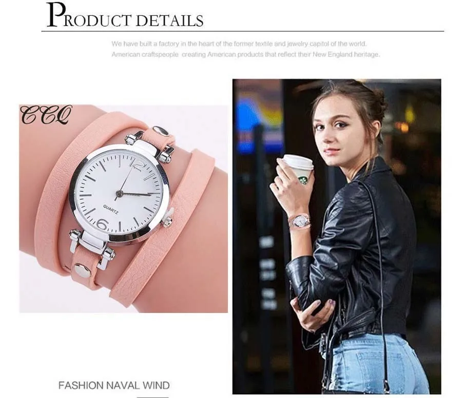 CCQ брендовые модные часы-браслет с кожаным ремешком женские кварцевые часы повседневные роскошные женские наручные часы Relogio Feminino горячая распродажа