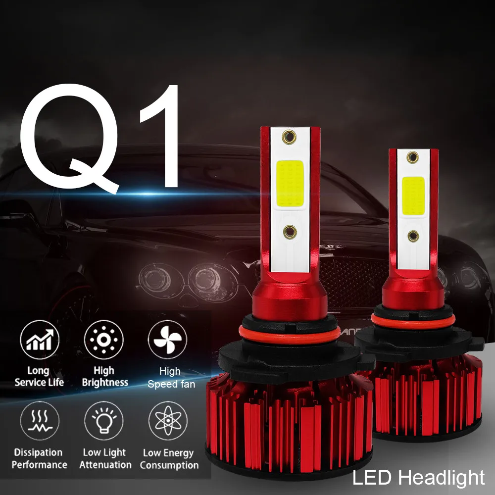

Car LED LIGHT Q1 LED Headlamp Bulb 50W 6000LM 6000K 9V to 36V Conversion IP68 Waterproof Fog Auto Lamp Car LED Headlight