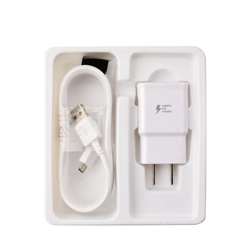 

50 PCS EU/US Plug Quick Charger Fast Charging Adaptive+1.5M Micro USB Cable with Retail box For Samsung Galaxy S8 S6