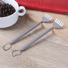 Przenośny teleskopowy przenośny ze stali nierdzewnej regulowany rozmiar Pen clipteleskopowy skrobaczka do pleców swędzenie urządzenie do masażu Scratch 1PC