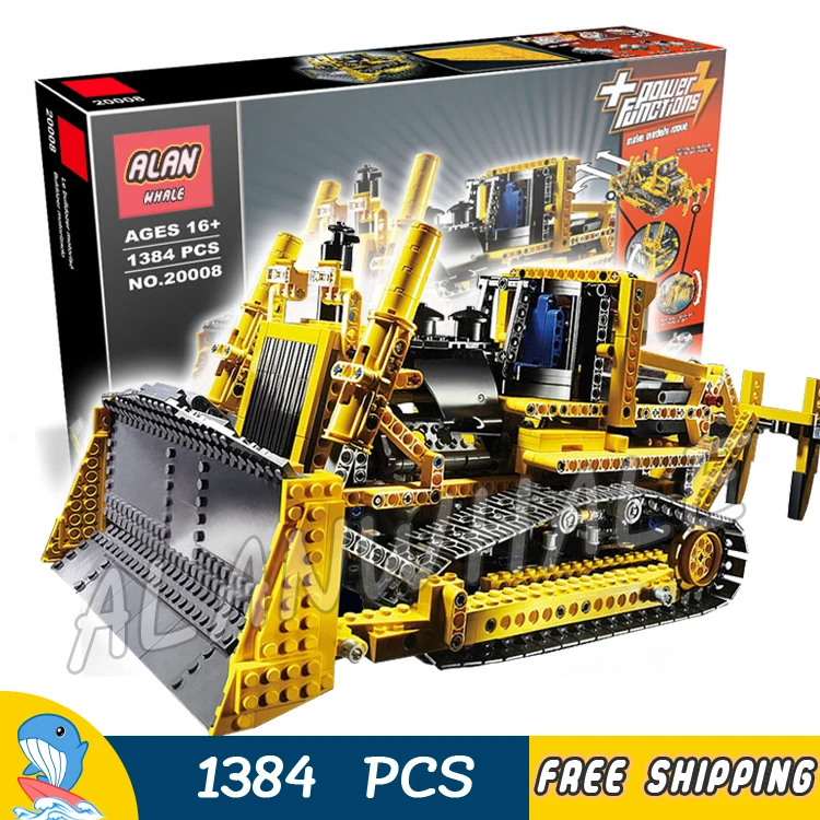 

1384pcs Techinic Remote Controlled Motorized Bulldozer Machineshop 20008 Model Building Blocks Toys Bricks Compatible With lego