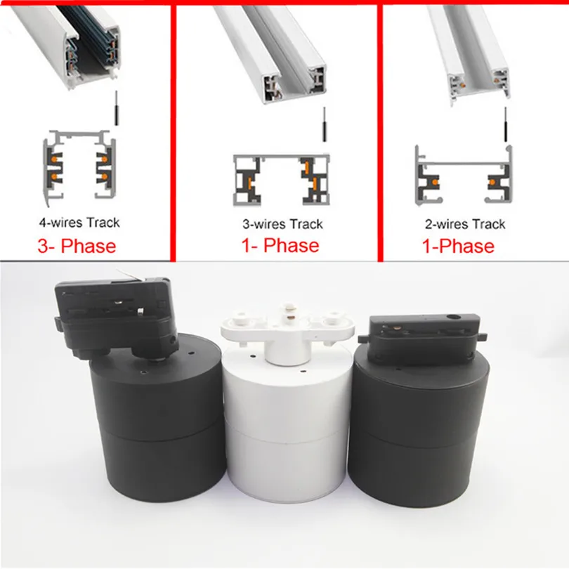 

Free Shipping 3 line 1 Phase LED Track Light 15W 20W COB Dimmable LED Rail Spot Lights 3 Wires Adjustable LED Lamps AC110V 220V