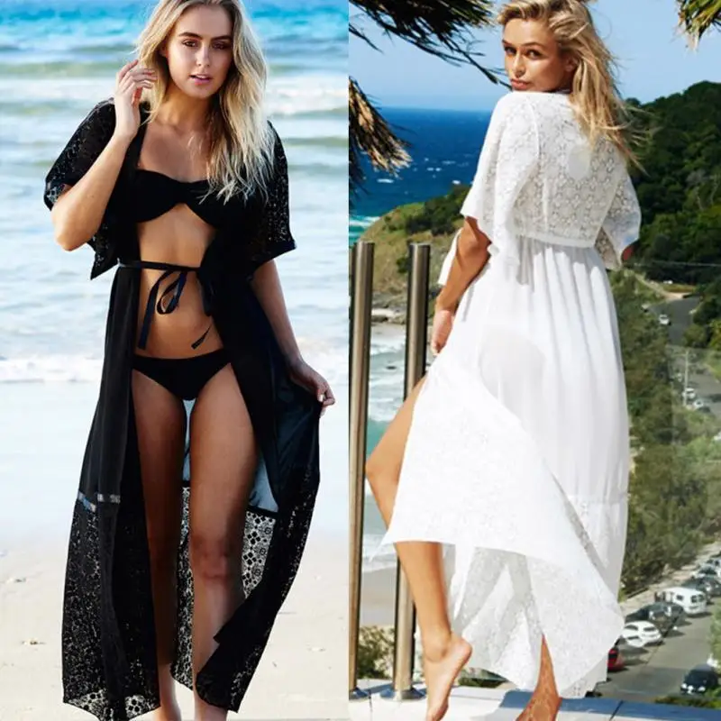 Women summer sexy Chiffon lace sunscreen bikini smock