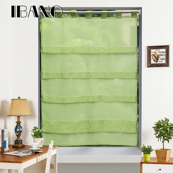 

Roman Curtains Shade Solid Colors Korea Style Tie Up Window Curtain Kitchen Curtain Voile Sheer Window Curtains Cortinas