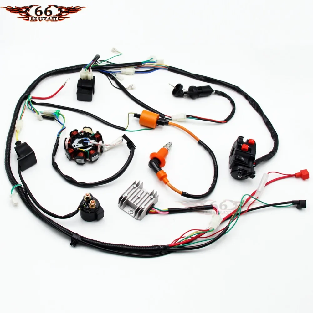 

Full Electrics Stator Performance Coil CDI Ignition Switch Wire Wiring Harness Assembly GY6 150cc-250cc ATV Quad Buggy