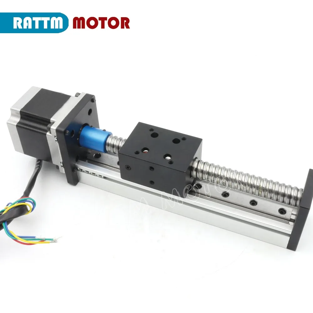 Cbx1605-atuador de palco linear com parafuso esférico, 100/200/300/400/500mm, trilho linear quadrado + motor de passo nema23, para eixo cnc xyz