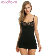 Avidlove Women Sexy Lace Nightgown Cotton Nightdress Stretch Mini Dress Sleepwear Sexy Lingerie Plus Size Nightwear