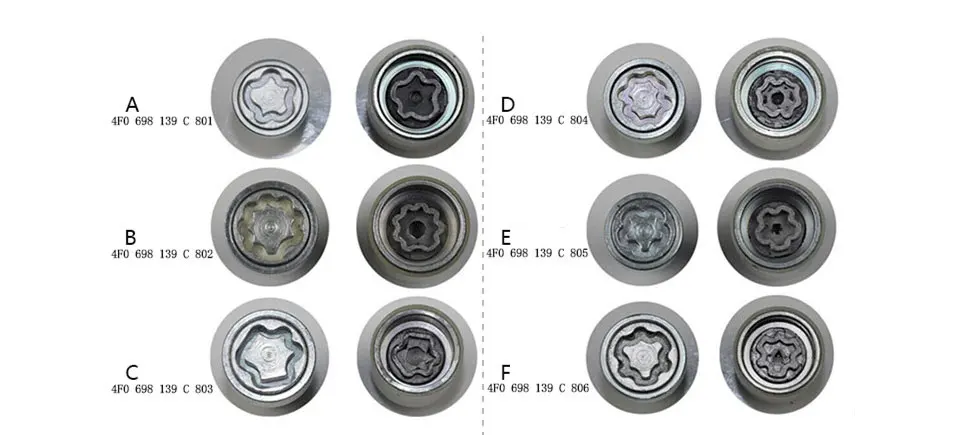 1 шт. различные модели колес замок противоугонные болты и ключевые инструменты для A3 A4 A5 A6 A7 S5 S6 TT 4F0 698 139 C 801/802/803/804. 810