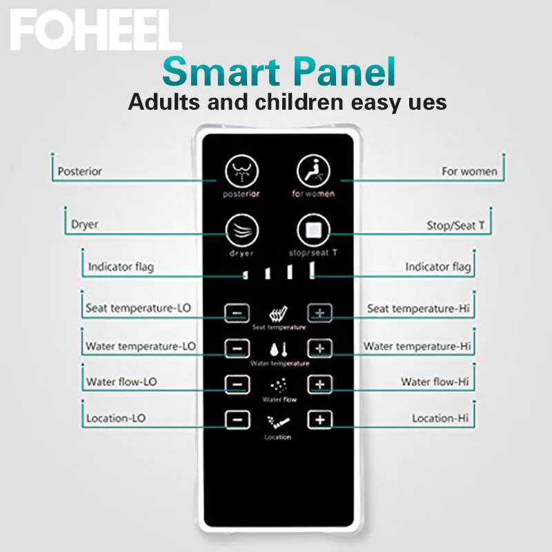 FOHEEL смарт-крышка для унитаза, Электронная Крышка для биде, чистое сухое сиденье с подогревом, wc "умное" сиденье для унитаза, крышка для ванной комнаты
