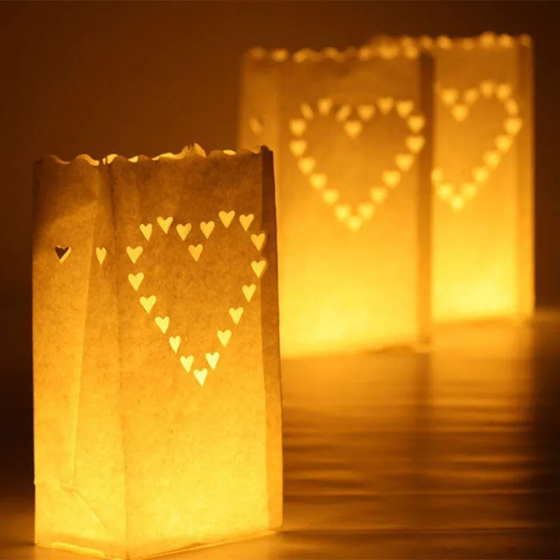 Bolsa de papel para velas, bolsas luminarias/bolsa de linterna ignífuga, decoración para fiesta de cumpleaños y boda, en forma de 1000 Uds.|heart shaped|bag weddingbag bag - AliExpress