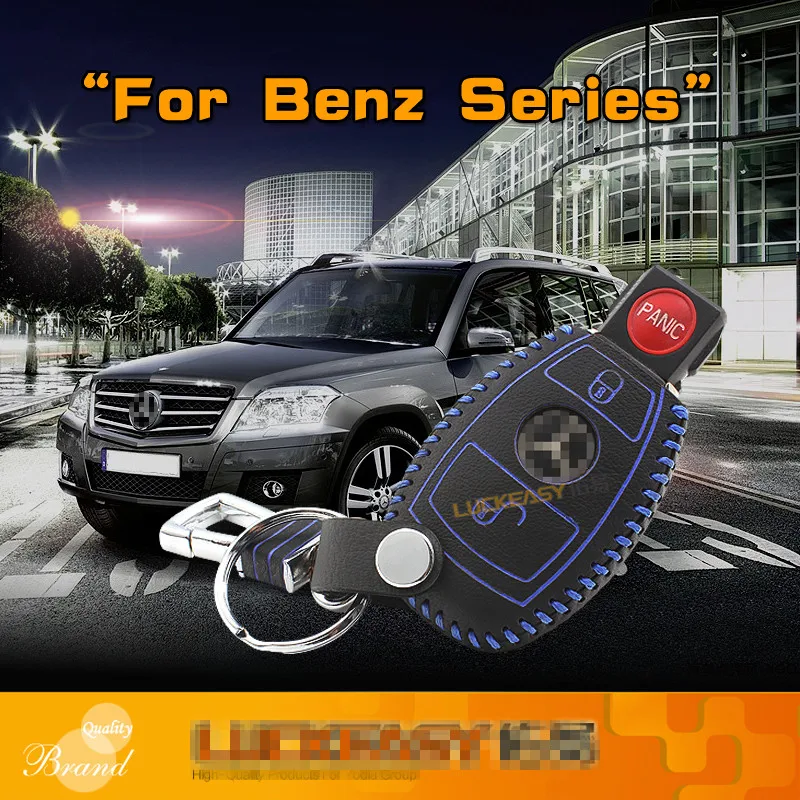 

leather car key cover For Mercedes Benz W203 W210 W211 AMG W204 C E S CLS CLK CLA SLK series key2a Free shipping