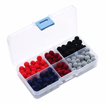 

LOULEUR 250pcs/box 8mm Fabric Pompom Beads With 1mm Hole 5 Colors Mixed Resin Beads Handmade DIY Jewelry Making