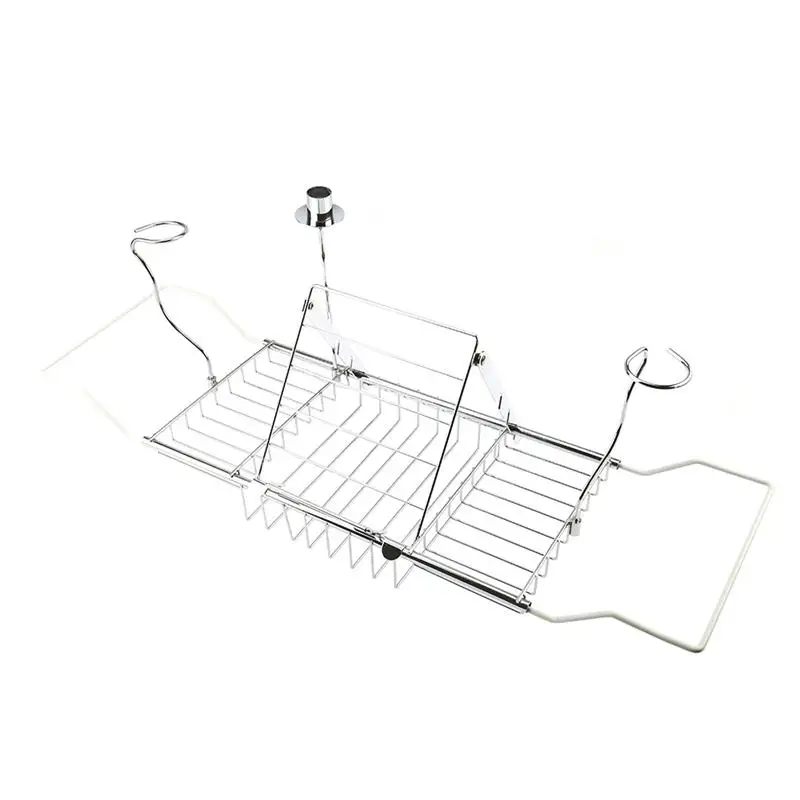Stainless Bathtub Tray Over the Tub Racks Retractable Shower Organizer