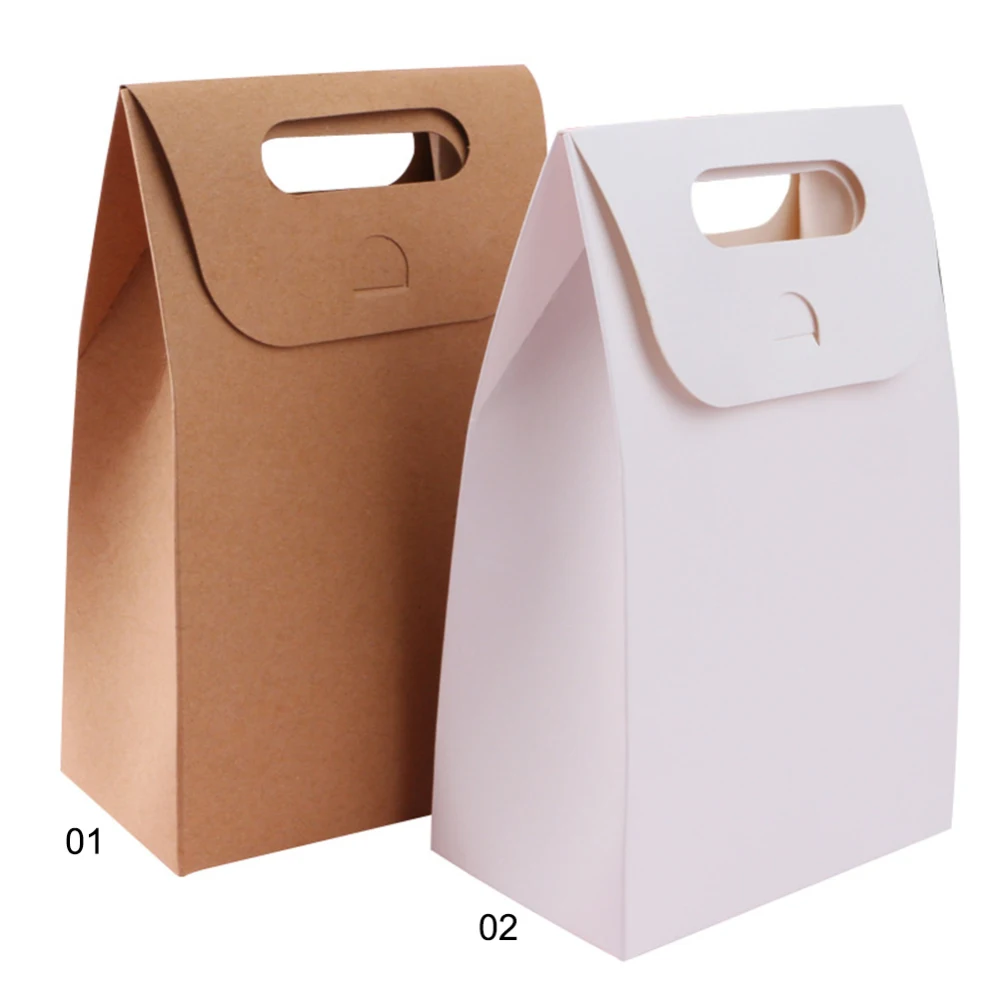 

20pcs Brown Kraft Paper Candy Cupcake Bag Wedding Cookies Cake Packaging Bag Recyclable Food Bread Party Shopping Bags
