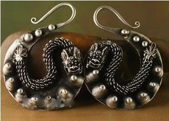 

Tribal exotic ethnic chinese handmade miao silver earring