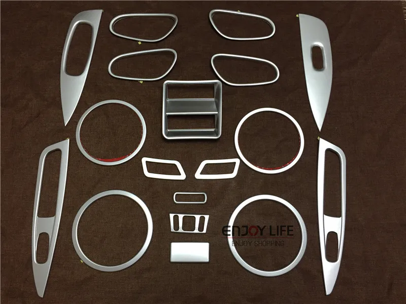 

18pcs Interior Door Handle Bowl Cover Air Vent Outlet Air Condition Speaker Switch Button Trim For Nissan Qashqai 2014 2015 2016