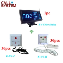 433,92 МГц аварийные медицинские услуги медсестры кнопка вызова системы для больницы клиника(1 шт. дисплей+ 30 шт. K-W1-P+ 30 шт. K-W3-H