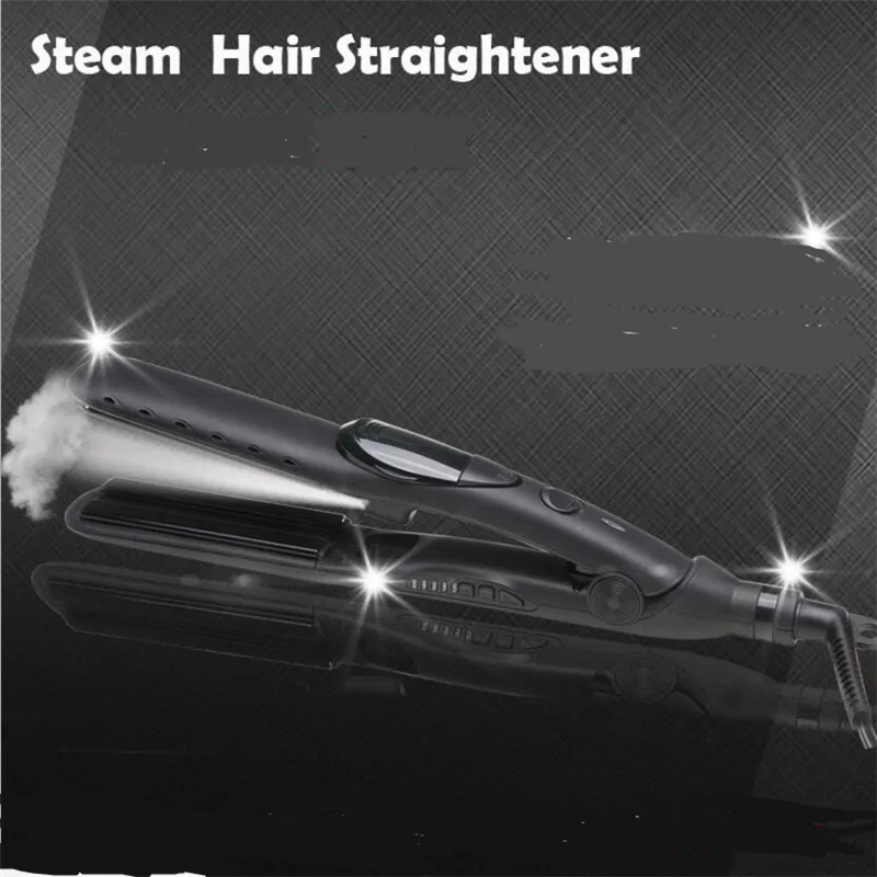 

Professional Electric Flat Steam Hair Straightener Iron Ceramic Nano Steamer Care Hairstyling Straighter Crimple Wand Salon Comb