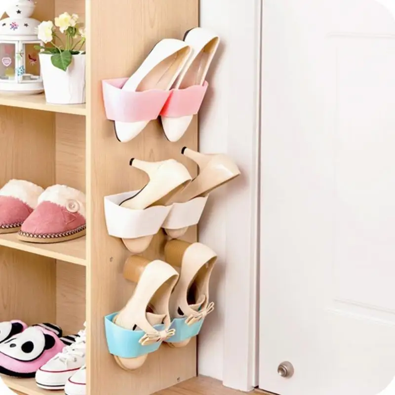 الجدار شنقا الأحذية تخزين حامل البلاستيك رفوف يقف مخزن مجلس الوزراء الباب المأوى المنزلية غرفة المعيشة رف عشوائي اللون