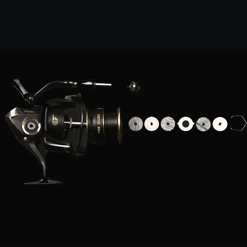Carretel de Pesca Molinete de Fiação Carretéis com Alça 4 + 1 Original Virtus Rolamentos 5.1:1 Relação 2.5 Kg-7.5 kg Potência Japão Cnc 5.0:1 - 7 Cheap Carretilhas de pesca
