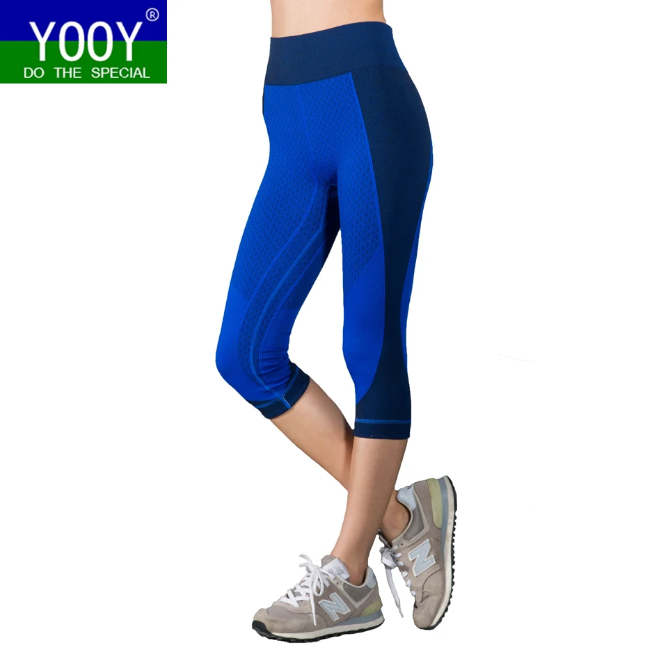 

Women Three Quarters Yoga Pants Sport Pants tights Sport Fitness Leggings Gym Sweatpants Exercise Capris calzas deportivas mujer