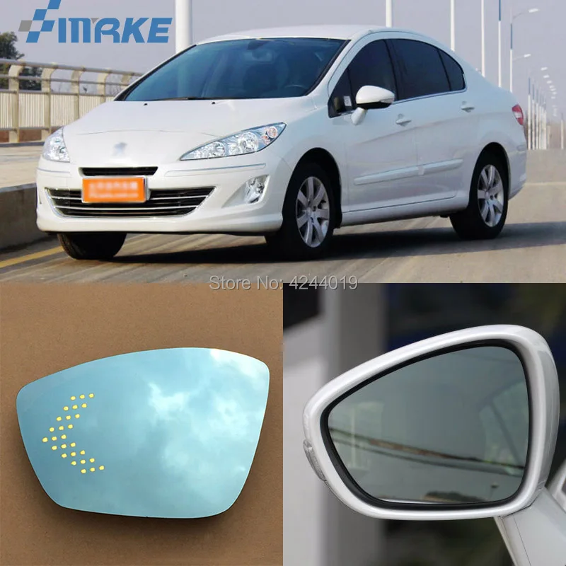 SmRKE для Peugeot 408 Автомобильное зеркало заднего вида широкий угол Hyperbola синее со