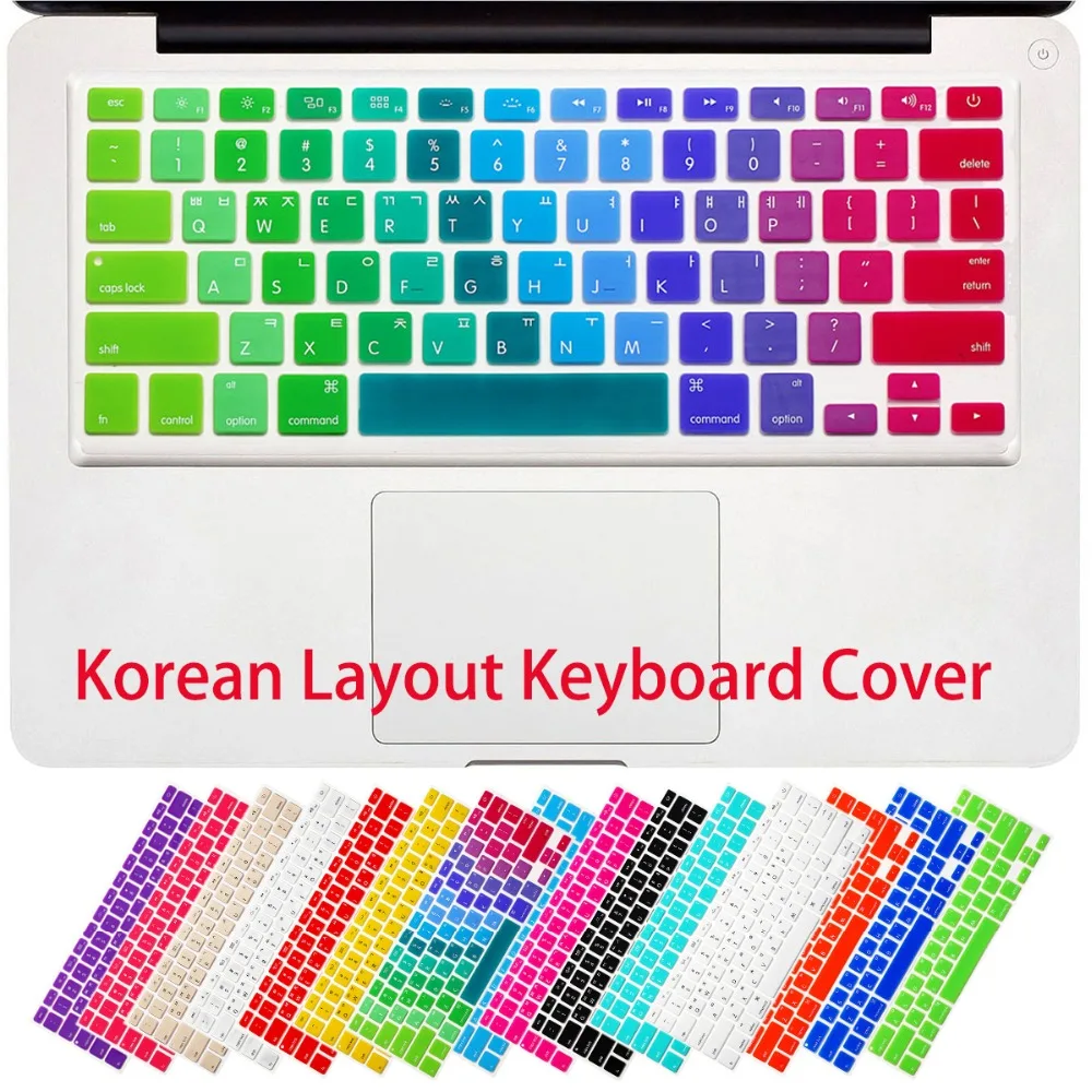 

Korean Korea Letters Silicone Keyboard Cover Sticker Protective Film For Macbook Air 13 Pro 13 15 17 with retina