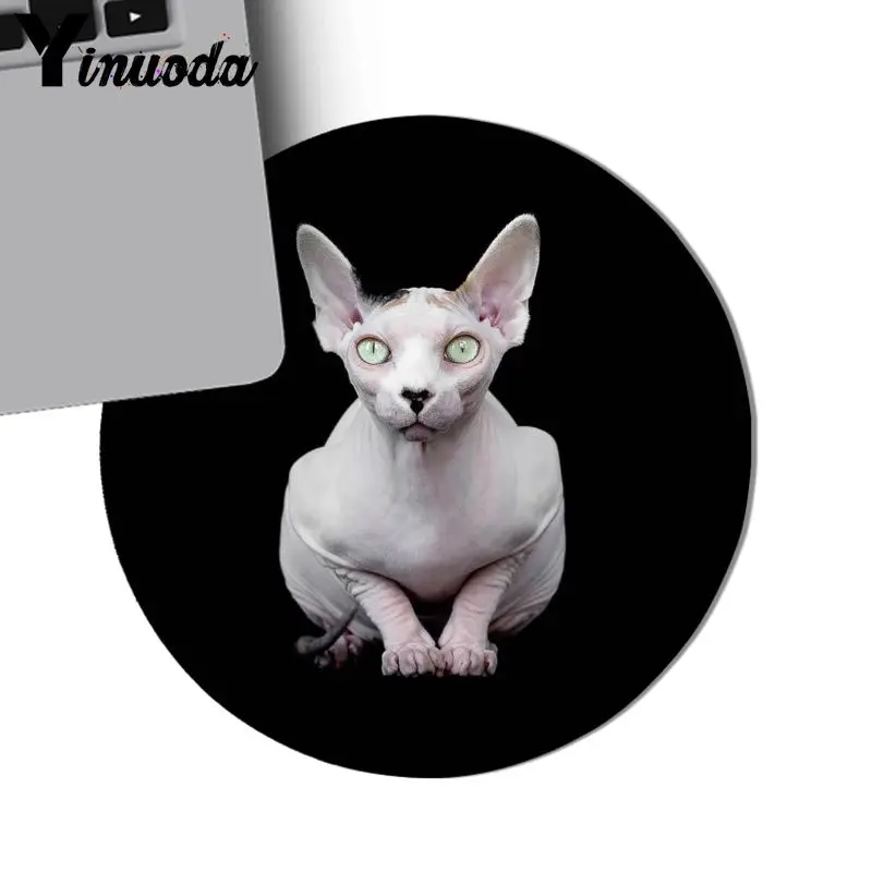 Yinuoda New Design cool Sphynx cat Mousepads gamer gaming Mouse pads Computer Peripherals Keyboard Pad Home Gifts Mat - Цвет: 20x20cm