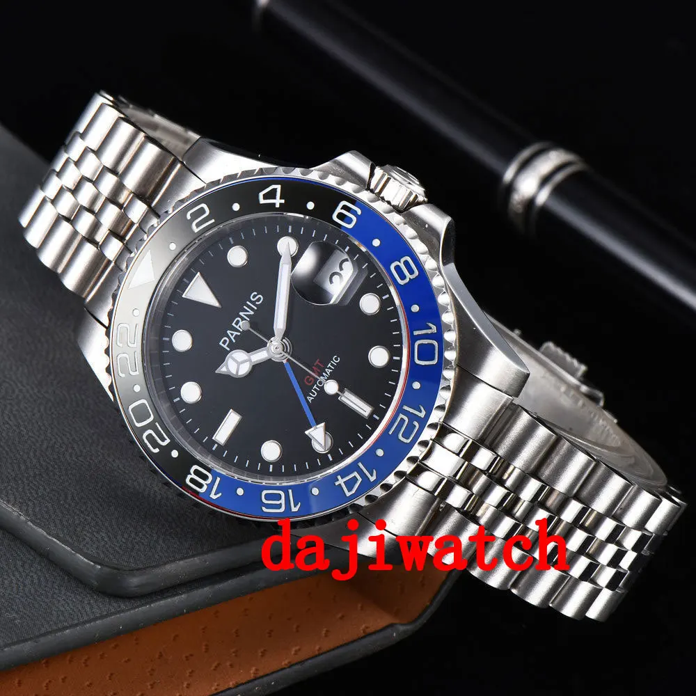 40mm parnis mostrador preto azul moldura de