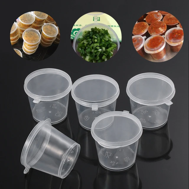 Disposable Plastic Containers  Food Storage Containers Lids - 25pcs  25/27/45ml - Aliexpress