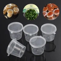25Pcs 25/45ml Disposable Plastic Takeaway Sauce Cup Reusable Containers Food Box with Hinged Lids Small Pigment Paint Box 2