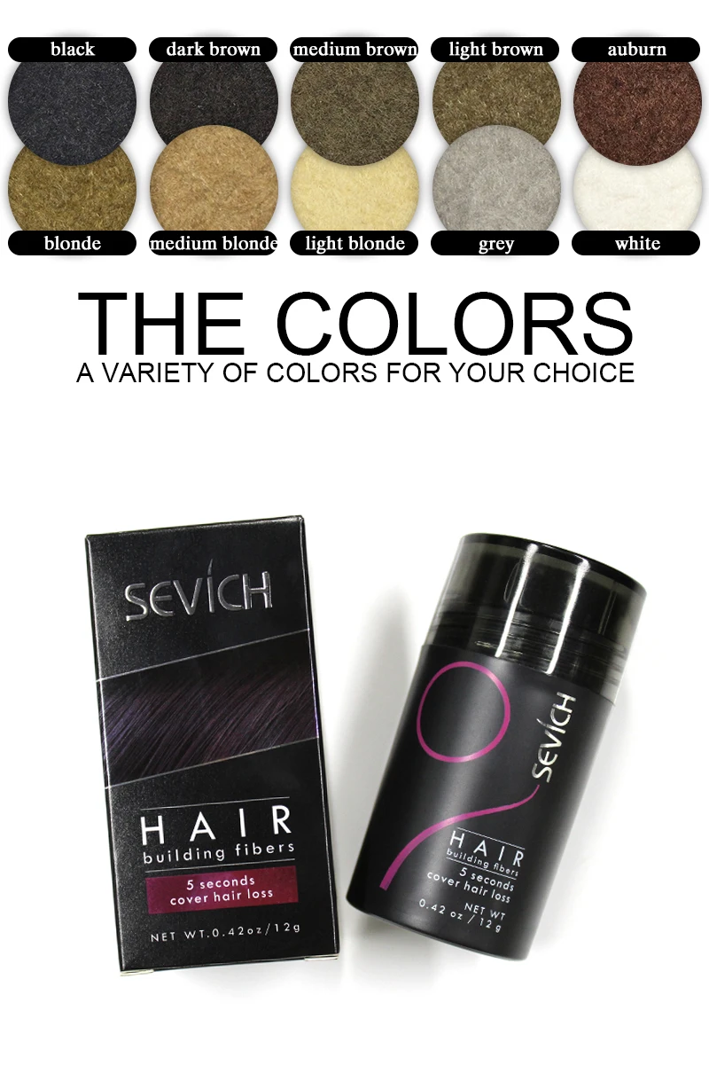 Sevich, 3 шт./лот, порошковый гель для наращивания волос, 12 г+ спрей-аппликатор, насос+ гребень для волос, продукты для лечения выпадения волос, утолщенные
