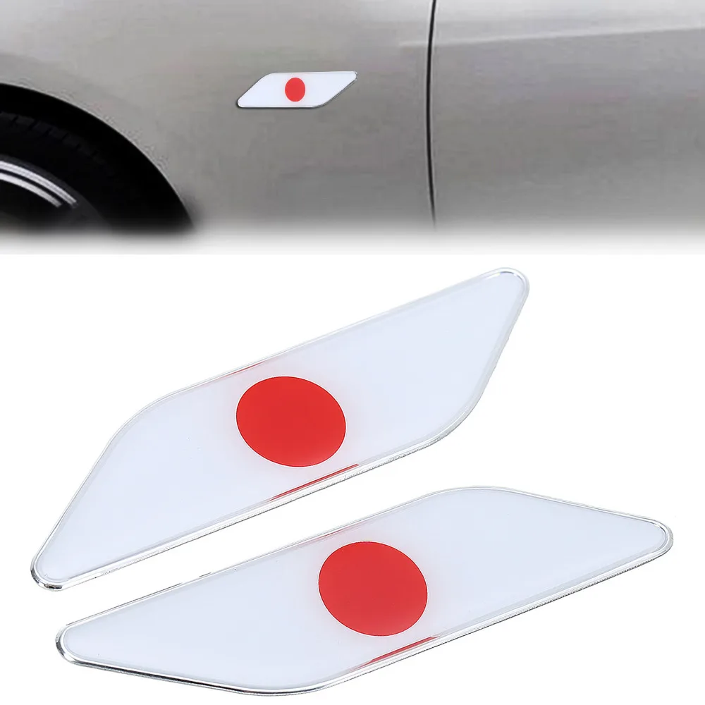 Dsycar 2Pcs/Pair 3D Metal Japanese Flag Car Emblem Badge Fit Japan Car