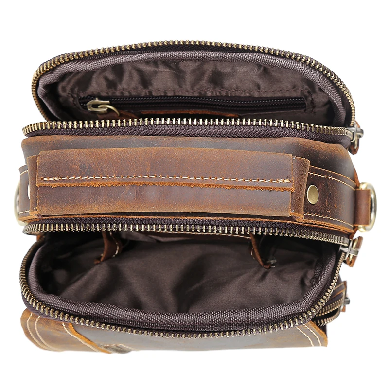  TIANHOO 100% genuine leather messenger bags retro cow leather man bag corssbody handlebags multifun - 32918779518