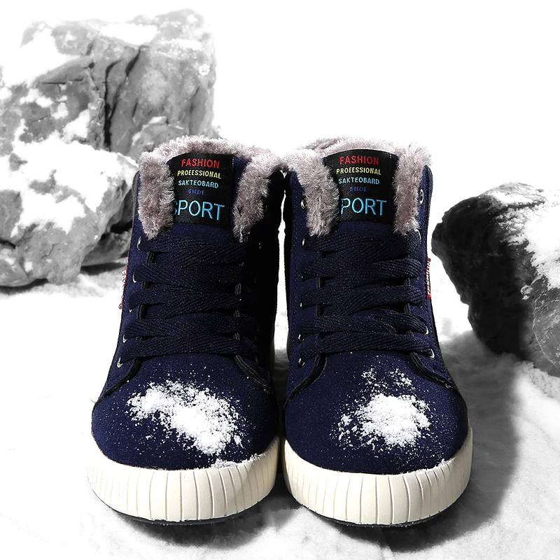 Goedkoop Winter Snowboots voor Mannen Heren Schoenen Mannelijke Schoenen Adult Canvas Schoen met Bont Hout Boot Werk Grote Big Size wandelschoenen Plus