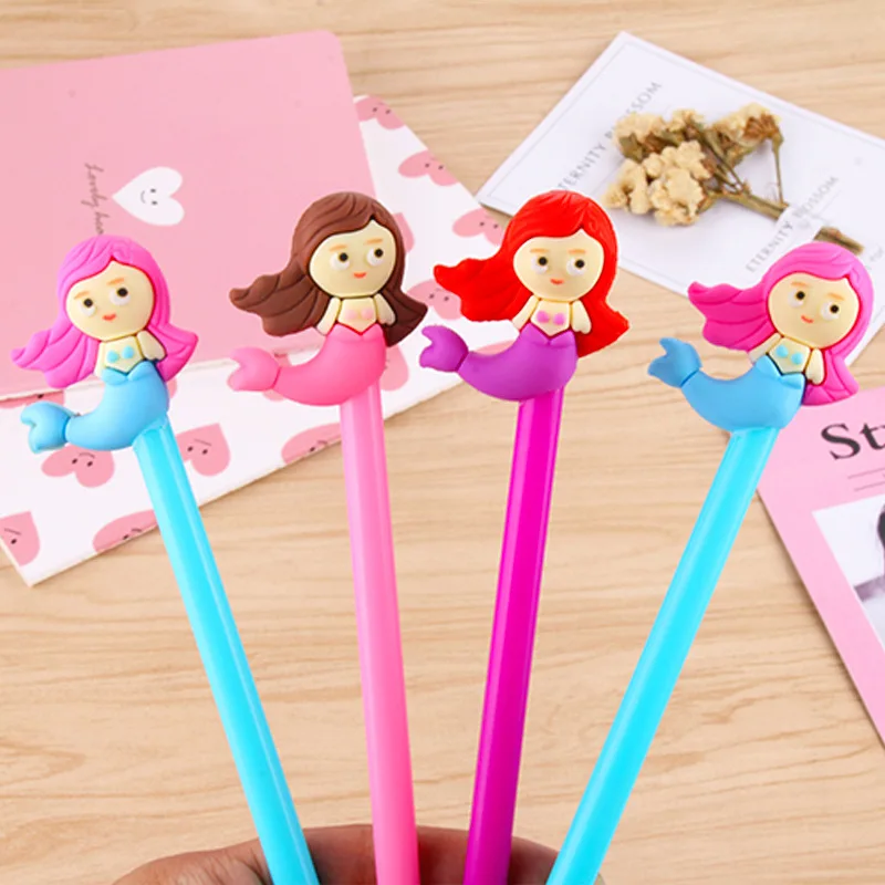 

Cartoon Mermaid gel pen Cute 0.5mm black ink Signature pen office school writing supplies Promotional Gift