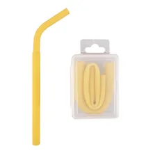 2 Вт# силиконовая соломинка портативная многоразовая моющаяся Пищевая силиконовая поилка согнутая твердая соломинка с длиной коробки многоразовая соломинка