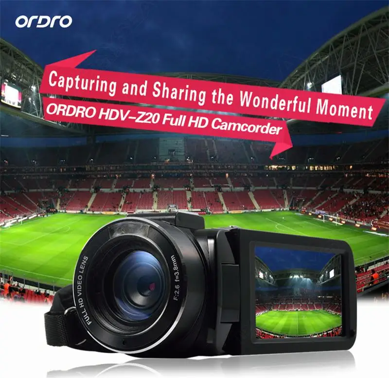 Ordro Z20 " сенсорный экран цифровая камера Full HD 1080P 24MP 16X зум видеокамера с микрофоном видеокамера DV Wifi с пультом дистанционного управления
