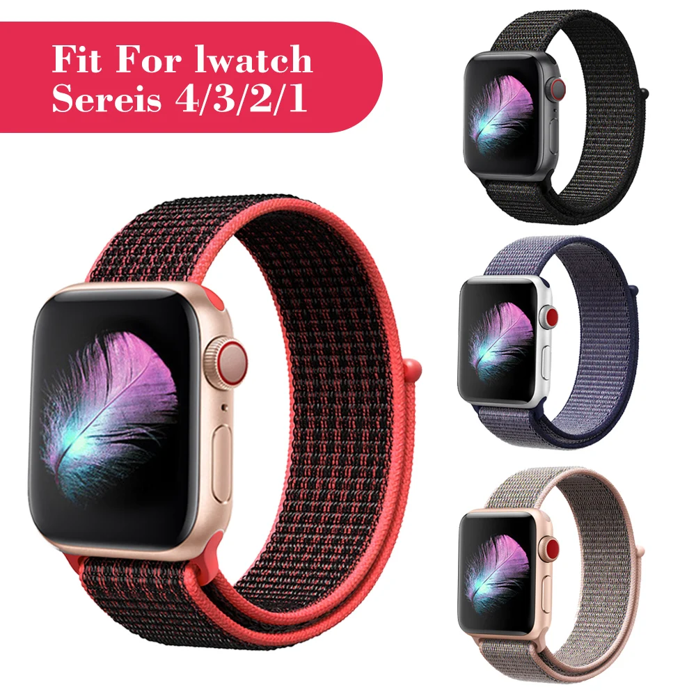 

Strap For Apple watch band 4 42mm 38mm 3 with iwatch 44mm 40mm strap Sport Nylon loop strap accessories 3/2/1