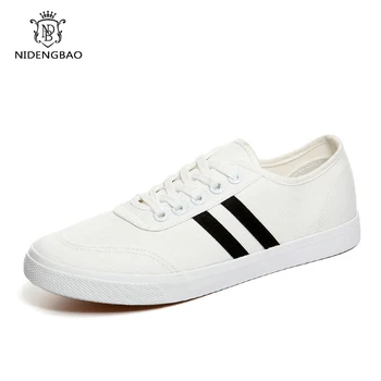 

Summer Men's Vulcanize Shoes Top Fashion Sneakers Lace-up Outdoor White Black Colors Man Flats Shoes Casual Shoes Men Students