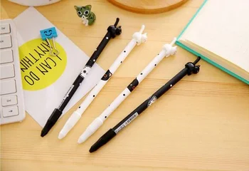 

4pcs/lot 0.38mm black ink gel pen cute animal 3D cat design signature pen office school supplies writing canetas escolar