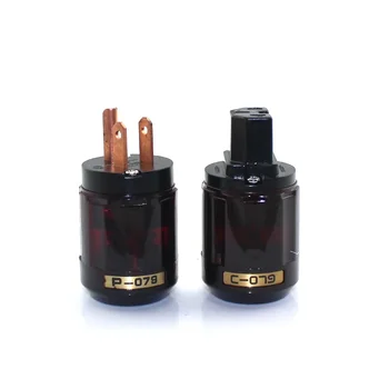 

50Pairs/Lot Fast Ship High Quality Plated US Standard Plugs For Oyaide P-079/C-079 Audio Power Cable Plug Connectors