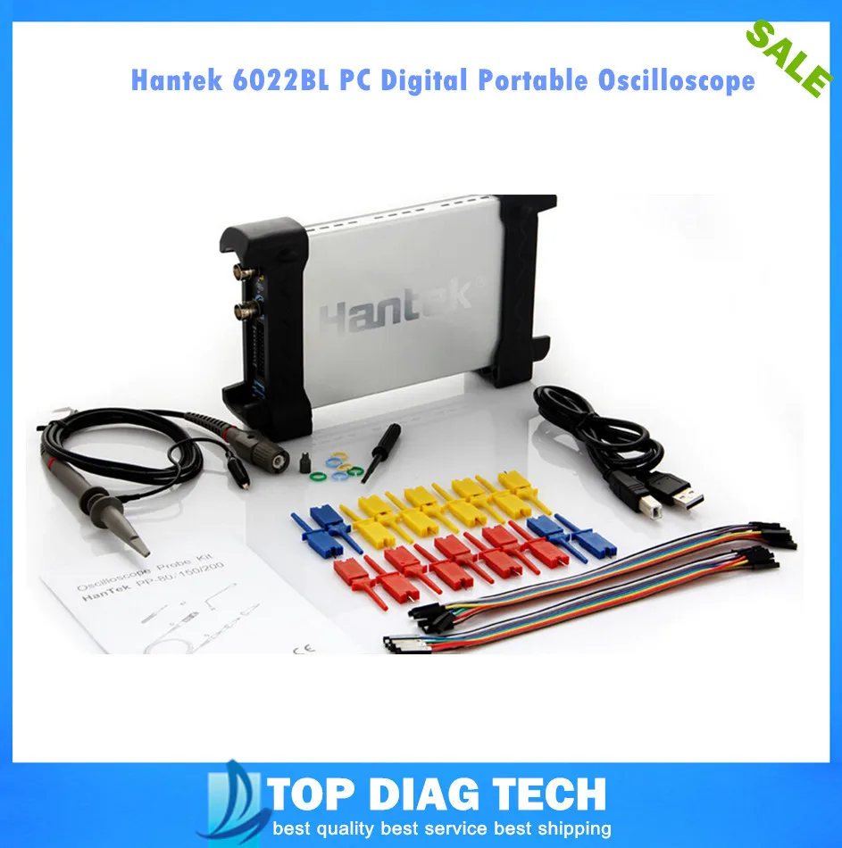Hantek 6022BL PC Digital Portable Oscilloscope USB + Logic Analyzer 16 CHs DHL EMS UOS FAST SHIP