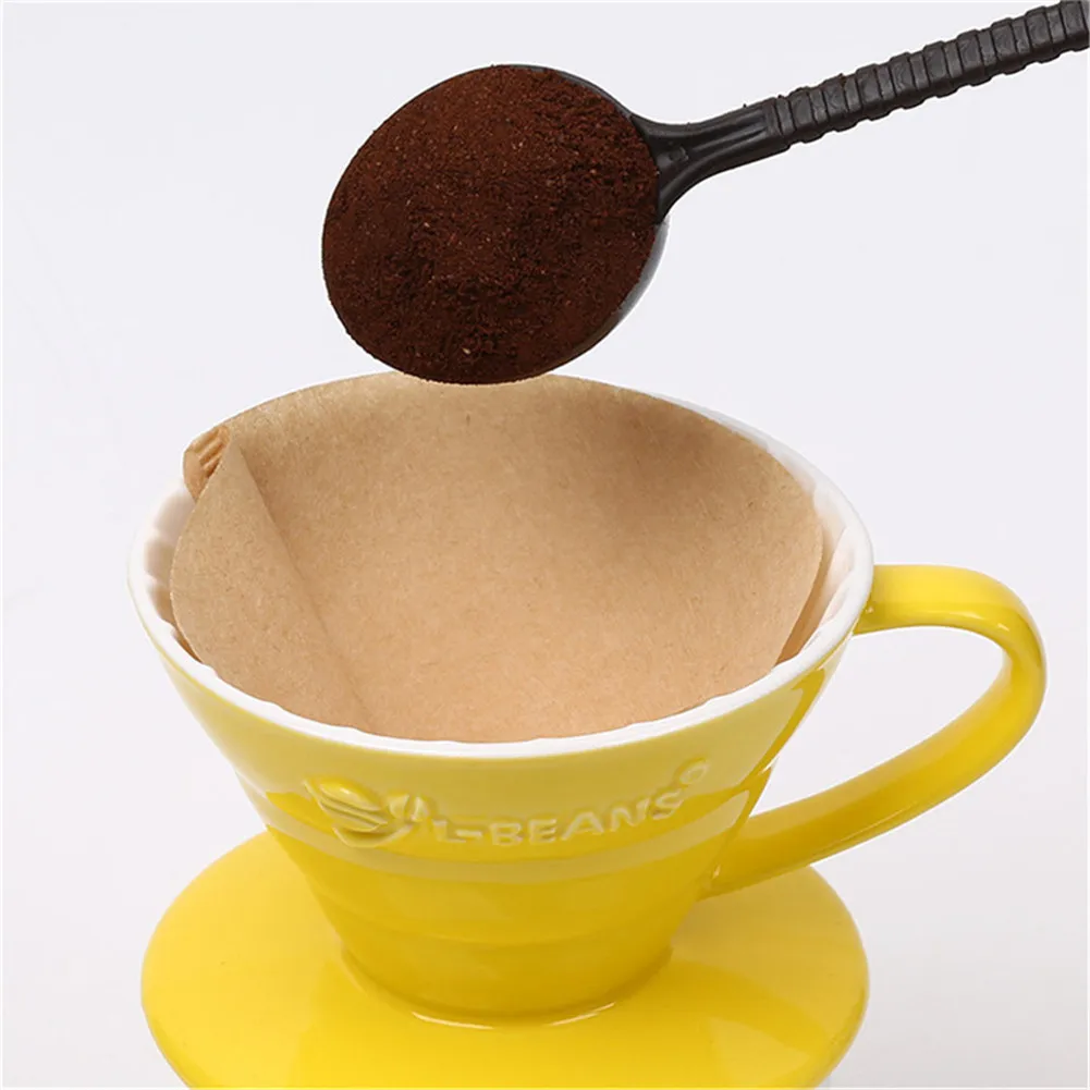 

High quality 40PCS/Pack Coffee Filter Papers Unbleached Original Wooden Drip Paper Cone Shape Espresso Coffee Filters