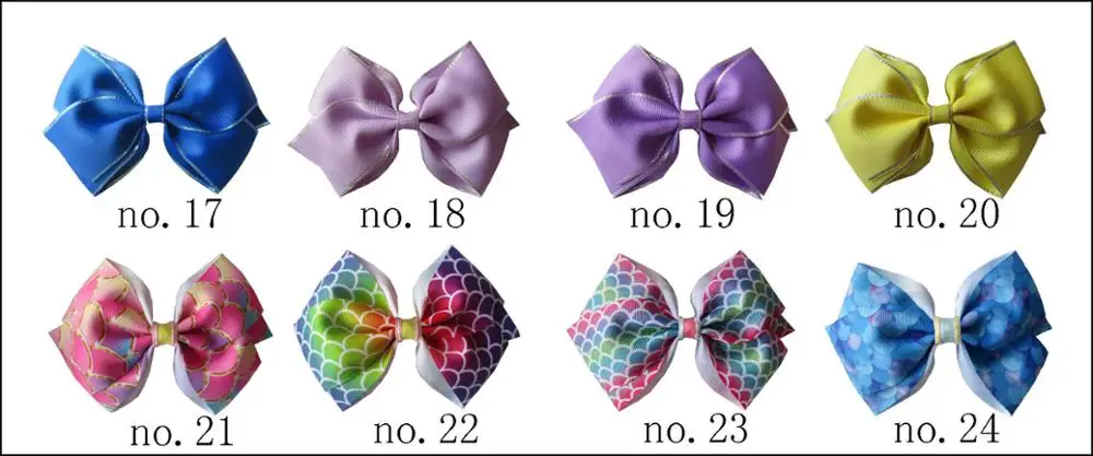 20 BLESSING Girl 4.5/" Two Tone Angel Hair Bow Clip Mermaid Princess Baby Rainbow
