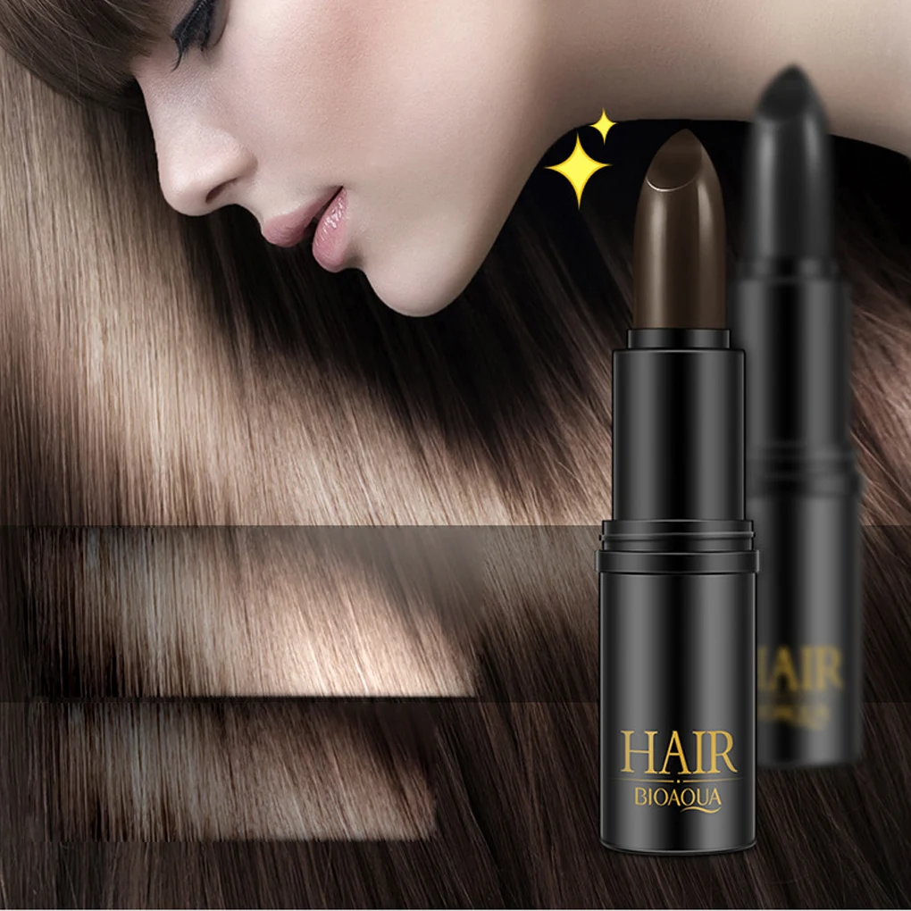 

BIOAQUA Black Brown Disposable Temporary Hair Dye Coloring Pen Pencil Stick Covering White Hair Lipstick